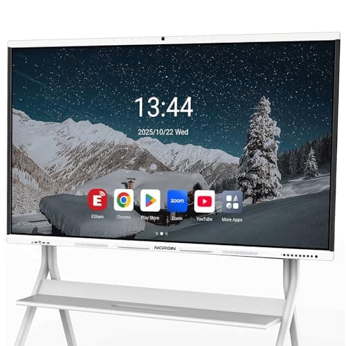 NORQIN Interactive Smartboard 65" 4K UHD Touchscreen Digital Whiteboard with 48MP Camera, 8-Array Microphone, Dual 15W Speakers for Presentation Classroom Conference Office Home (Wall Mount Included)