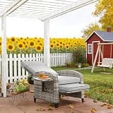 Gray Reclining Lounge Chair,Outdoor Recliner Chair
