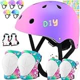 Comforhous Kids Bike Helmet and Pads Set - Helmet with Knee Pads Elbow Pads Wrist Guards, CPSC Certified Adjustable Protective Gear for Girls Boys, for Bicycle Skate Scooter Skateboarding