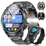 LIGE Smart Watches for Men, 1,62'' HD AMOLED Screen Military Smartwatches with 110+ Sports, 3ATM Fitness Tracker with 24/7 Heart Rate/Sleep for iOS Android