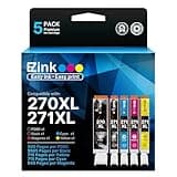 270XL 271XL Printer Ink Compatible for Canon PGI-270XL CLI-271XL Ink Cartridges to use with MG5720 MG6820 TS5020 TS6020 MG7720 TS9020 TS8020 MG5721 MG5722 MG6821 MG6822, 5 Color (PGBK, BK, C, M, Y)