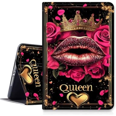 SDDFRHGH for Fire HD 8/8 Plus Tablet Case (12th/10th Generation,2024/2022/2020 Release),Hybrid Slim Multi-Angles Stand Auto Wake/Sleep Cover-Luxury Queen Red Lips