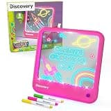 Discovery Neon Glow Drawing Board - LED Drawing Tablet for Kids| 8 Light Effects, 3 Washable Markers| Doodle Board Sketch Pad Art Kit| Built-in Storage & Display| Arts & Crafts Toy| Boys & Girls Gift