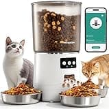 Vacqueen Automatic Cat Feeder for 3 Cats, 6L/25 Cups Smart WiFi Pet Feeder, Strong Anti-Jam System, Dual-Effect Desiccant Cat Food Dispenser, with 10S Voice Recorder for Cats and Small Dog(White)