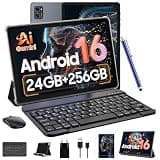 Tablet 2026 Latest Android 16 Tablet, 10 Inch Tablet with 24GB RAM 256GB ROM (2TB Expandable), Octa-Core Android Tablet with Gemini AI, Widevine L1, 5000mAh, 2in1 Tablet with Keyboard, Mouse & Pen