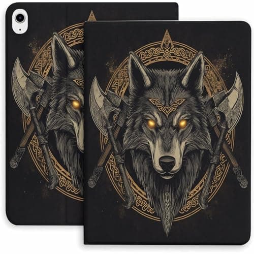 Wolf Warrior Symbol Case for iPad 9th/10th/11th Gen,Mini 5/4/3/2/1(7.9in) Mini 6 (8.3in) Mini 7(8.3in),Air 4/5/6/7,Pro 11in(2020/2021/2022/2024) Auto Wake/Sleep