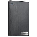 GAZELLE High-Speed 1TB Ultra Slim Portable External Hard Drive - 2-in-1 Type C & USB 3.0, Compatible with PC, Mac, Laptop, PS4, Xbox, iPad, Tablet, Mobile (Black) - 1 Year Warranty