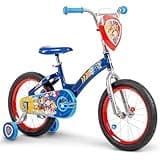 Huffy Paw Patrol 16 Inch Kids Bike with Training Wheels, LED Spoke Lights, Bicycle for Kids Age 4-6, Max Weight 60lbs, Blue Steel Frame, Custom Paw Patrol Features