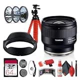 Tamron 24mm F2.8 Di III OSD M 1:2 Wide-Angle Prime Lens for Sony E Full-Frame Mirrorless Cameras, Half Macro Close-Focusing + 64GB Memory Card + Lens Filter Kit + Flexible Tripod (8pc Bundle)