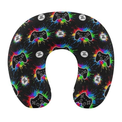 MZERSE Memory Foam Travel Neck Pillow Gaming Video Game Cool Games, Funny Decor Cushion for Home Office Outdoors Travel Rest