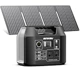 SinKeu Solar Generator with Panels Included - 300W Portable Power Station with 40W Solar Panel,256Wh (80000mAh) LiFePO4 Battery with USB DC AC Outlets for Home, Laptop, RV, Hurricane, Camping