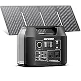 SinKeu Solar Generator with Panels Included - 300W Portable Power Station with 40W Solar Panel,256Wh (80000mAh) LiFePO4 Battery with USB DC AC Outlets for Home, Laptop, RV, Hurricane, Camping