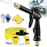 H2 Long Spray Gun + 3 Connectors, 2026 Multifunctional Car Wash Tool, High Pressure Power Washer Nozzle with Connector Set, H2 Long Spray Gun Power Washer, for Garden Watering, Car Washing (10m Hose)