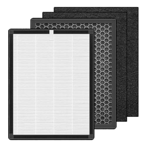 T555 Replacement Filter Compatible with Trucozie T555 Air Purifier, 3-in-1 Filtration System with HEPA Layer, Activated Carbon Layer and Washable Pre-Filter, 2 Pack