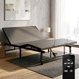Feetice King Size Adjustable Bed Frame with Wireless Remote, Black-B