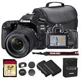 Canon EOS 80D DSLR Camera with 18-135mm Lens Bundle | 24.2MP APS-C Sensor, Dual Pixel CMOS AF, DIGIC 6 & Versatile Zoom Range | Great for Travel & Video (1263C006) + 64GB Card + Camera Bag + Battery