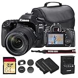 Canon EOS 80D DSLR Camera with 18-135mm Lens Bundle | 24.2MP APS-C Sensor, Dual Pixel CMOS AF, DIGIC 6 & Versatile Zoom Range | Great for Travel & Video (1263C006) + 64GB Card + Camera Bag + Battery