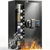 6.5 Cuft Large Fireproof Safe | 1800°F Fire Protection for 35 Mins, Security Safe Box with Combination Lock, Alert Alarm and Removable Shelf, Anti-Burglar Fireproof Waterproof Safe for Home Office