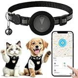 Pet GPS Tracker Collar for Cats,Mini GPS Dog Tracker,No Monthly Fee Location,Smart Pet Activity Tracker,Works with Apple iOS Find My,IP67 Waterproof Finder Tag Global Tracking
