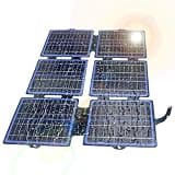 Aumotop Versatile 30W Portable Solar Panel Charger with 6 Battery Cells, IPX6 Foldable Solar Panel for Camping Blue