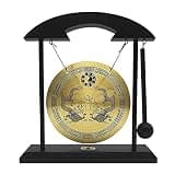 CYTGOUPER Brass Gong Feng Shui Desktop for Home Decor (Twin Dragons)