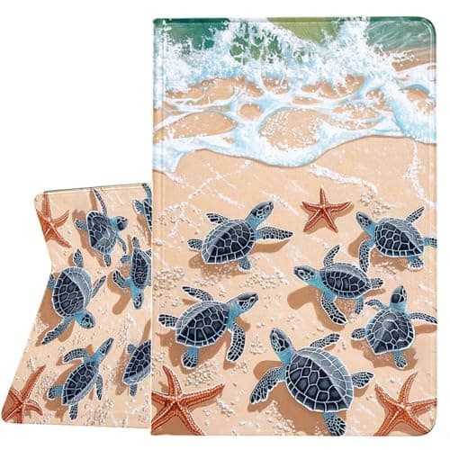 ZHJLZQAI Case for Samsung Galaxy Tab S6 10.5" 2019 (Model SM-T860/T865/T867),Auto Wake/Sleep,Slim Adjustable Viewing Angle Stand.Turtles On The Beach
