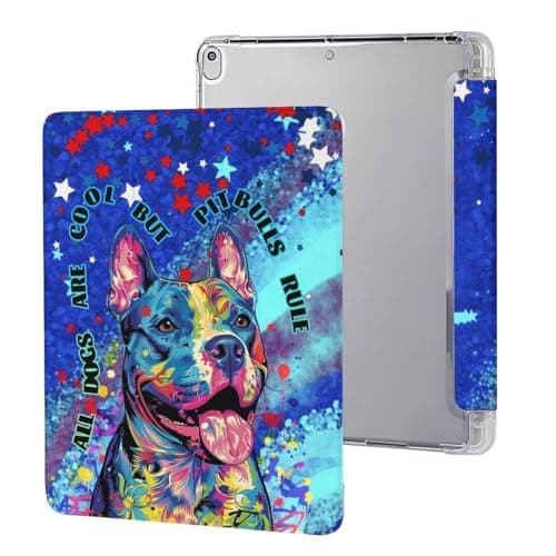 Pfofrlofafa Happy Pitbull Dog Graffiti Case for Air 1/2 9.7in for iPad Pro/Air 3 10.5in iPad 10th Case
