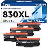 TN830XL Toner 4-Pack for Brother Printer Replacement for TN830XL TN830 Toner Cartridges for Brother DCP-L2640DW HL-L2460DW HL-L2405W HL-L2420DW MFC-L2820DW HL-L2400D HL-L2465DW MFC-L2760DW Printers
