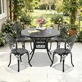 lafengyan Cast Aluminum Outdoor Dining Set with Rust Resistant Frame for Patio and Deck Use