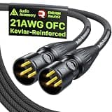 AA AUDIO ACCESSORY Short XLR Male to Male Cable, Neutrik REAN Gold-Pin Microphone Cable, 21AWG OFC, Kevlar-Reinforced Nylon Braided, Balanced XLR Hi Fi Audio Patch Cable for Mixer, PA Speaker(3.3ft