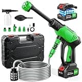 Brushless Cordless Portable Washer, 4000mAh Battery Operated Washer, Handheld Car Washer with 6-in-1 Nozzle Battery Charger,Lightweight Washer Cleaning Tool with Foam Pot for Patio Boat Fence