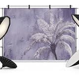 Purple Palm Tree Backdrop 7x5ft Vintage Summer Tropical Jungle Plants Photography Backdrop Photoshoot Background Tapestry Banner for Birthday Baby Shower Decoration Party Video Photo Studio Props