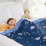 HOSUKKO Weighted Blanket - 5 lbs Weighted Cooling Navy Starry Sky Heavy Blanket - Small Size Breathable Blanket for Hot Sleepers(36 * 48 inches, 5 lbs)