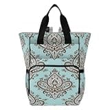 Nesatuwa Paisley Shapes Diaper Bag Backpack Waterproof Large Capacity Multifunctional Diaper Bags with Insulated Pockets and Stroller Straps Travel Backpack for Baby Girl/Boy