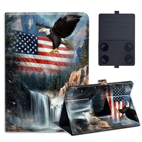 KUJKBFWJ Universal 7.9" 8.0" 8.4" 8.9" 9" Tablet Case,Protective Cover Stand Folio Case for 7-9 Inch Tablet,Tablet Case Cover for iPad, for Samsung, Other Tablet, Bald Eagle