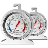 TempPro 2-Pack Oven Thermometer for Gas Oven, 50-300°C/100-600°F Smoker Temperature Gauge with 431 Stainless Steel, Analog Instant Read Cooking Thermometer (Previously ThermoPro)