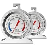 TempPro 2-Pack Oven Thermometer for Gas Oven, 50-300°C/100-600°F Smoker Temperature Gauge with 431 Stainless Steel, Analog Instant Read Cooking Thermometer (Previously ThermoPro)
