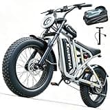 XHURDYUA Electric Bike for Adults,1500W Peak Motor&33MPH Electric Dirt Bike,48V 20AH Battery, 70Max Miles,Dual Suspension Ebikes for Adults, 20" Fat Tire E Bike(Silvery)