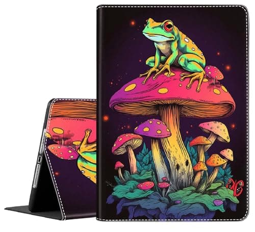 Case for iPad Air 11 Inch Case M2 2024, iPad Air 6th Gen Case/iPad Air 5th Gen 2022/Air 4th 2020 10.9 Inch, Slim Stand Protective Smart Cover Fit iPad Air, Frogs and Mushrooms