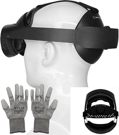 Comfortable Kit Compatible with Meta Quest Pro-Soft and Bigger Forehead Pads and Rear Pads with Top Strap Added Lastest Version WYLIE 2 Pack