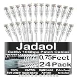 Jadaol Cat6A 0.75ft 24-Pack Patch Cables