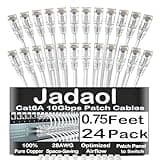 Jadaol Cat6A 0.75ft 24-Pack Patch Cables