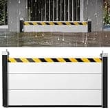 Aluminum Flood Protection Barrier, Quick Detachable Reusable Flood Control Baffle, Front Door, Basement, Entrance, Backyard Flooding Water Barriers 48.03x23.62in