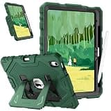 Fintie Kids Friendly Case for iPad (A16) 11th Generation 11 Inch (2025), iPad 10th Generation 10.9 Inch (2022), Fully-Body Rugged Heavy Duty Shockproof Protective Case with Kickstand, Green