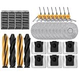 30 Pcs Replacement Accessory Kit for Dreame L60 Ultra/L60 Pro Ultra Robot Vacuum Cleaner,2 Set Mian Brush, 10 Mop Pads, 6 Dust Bags, 4 Filters, 8 Side Brush,L60 Series Replacement