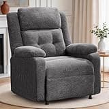 Korser Power Recliner Chair, Living Room Chairs for Adults, Oversized Electric Recliner with Side Pockets, Chenille Fabric Reclining Chair for Living Room, Bedroom