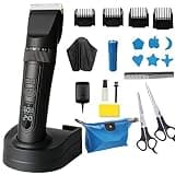 Men LED Display Professional Electric Hair Clipper Charging Method Cutter Machine Trimmer + Base