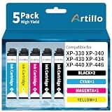 Artillo Remanufactured Ink Cartridge Replacement for Epson 288 Ink Cartridges Combo Pack 288XL 288 XL T288XL for Expression Home XP-330 XP-340 XP-430 XP-434 XP-440 XP-446 Printer (BCMY, 5 Pack)
