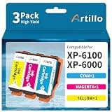 Artillo Remanufactured Ink Cartridge Replacement for Epson 302 302XL Ink Cartridges T302 T302XL for Expression Premium XP-6100 XP6100 XP6000 XP-6000 Printers (1Cyan 1Magenta 1Yellow, 3 Pack)