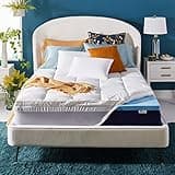 Sleep Innovations Dual Layer 4 Inch Memory Foam Mattress Topper, King Size, Medium Support, 2 Inch Cooling Gel Memory Foam Plus 2 Inch Pillow Top Cover